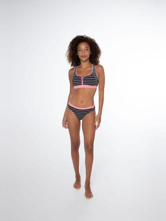 Set Bikini Τριγωνάκι Animal Print Μαύρο