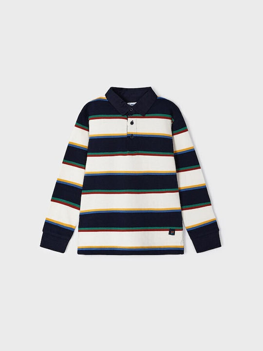 Mayoral Kids Polo Long Sleeve Blue