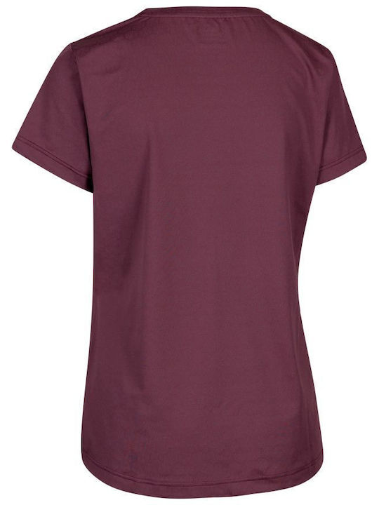 Trespass Femeie Sport Tricou Uscare rapidă Burgundy