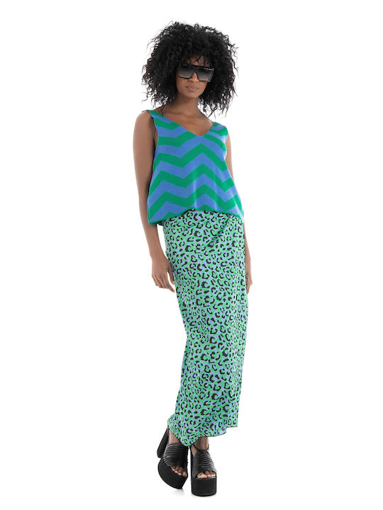 Collectiva Noir Women's Blouse Long Sleeve Green