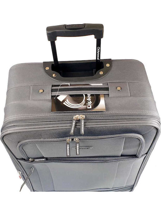Diplomat Set Seria De Bază Din Material Textil Valize De Călătorie Din Material Textil Gri Cu Înălțime Maximă 64 Cm Cu 2 Roți Set 2 Bucăți