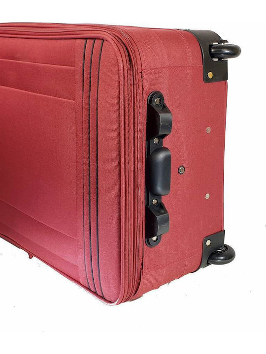 Diplomat Set Seria De Bază Din Material Textil Valize De Călătorie Material Textil Roșii Înălțime Maximă 64cm Cu 2 Roți Set 2 Buc