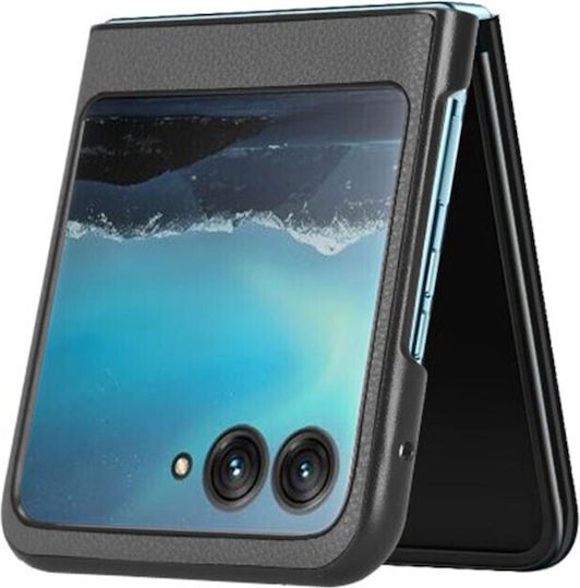 Leather Litchi Back Cover Δερμάτινο / Πλαστικό Γκρι (Razr 40 Ultra)