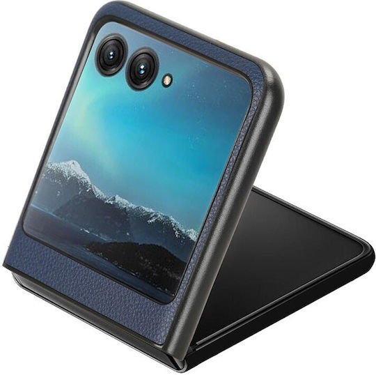 Leather Litchi Back Cover Δερμάτινο / Πλαστικό Μπλε (Razr 40 Ultra)