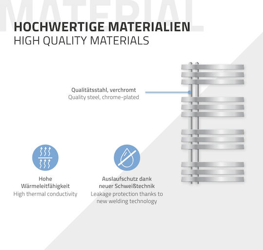 ECD Germany Em 600w Electric Towel Rail 600W 100x50cm Silver