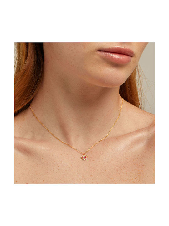 KALK Necklace with design Heart from Gold Plated Silver