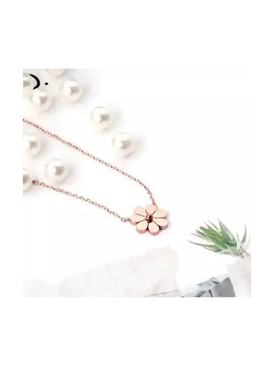 Bode Necklace with design Flower from Gold Plated Steel