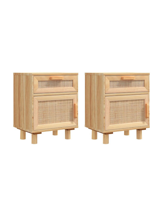 Bedside Tables of Solid Wood 2pcs 40x30x50cm