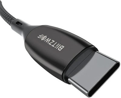 BlitzWolf Geflochten USB 3.0 Kabel USB-C männlich - USB-C 100W Schwarz 1.8m (BW-TC23)