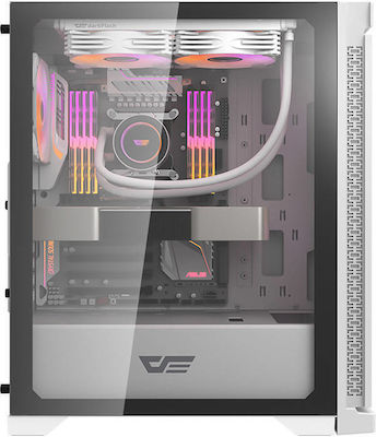 Darkflash DK361 Gaming Full Tower Computer Case with Window Panel White