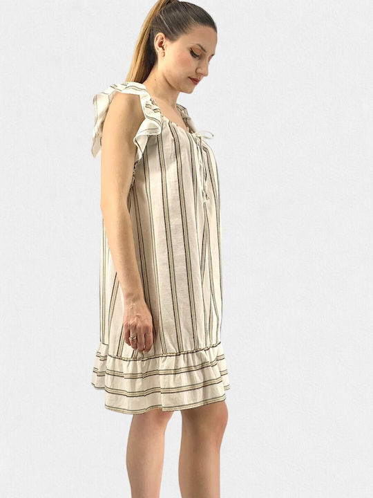 Coocu Summer Mini Dress with Ruffle White