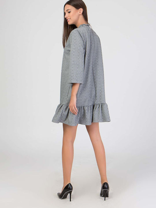 Coocu Mini Kleid mit Rüschen Gray