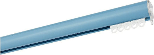 Zogometal Metallic Curtain Pole Color Pop Super Gloss Double with Rail Diameter 25mm Length 240cm Light Blue CP4054