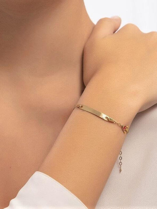 Eforo Kids Bracelet ID from Gold 9K with Crown