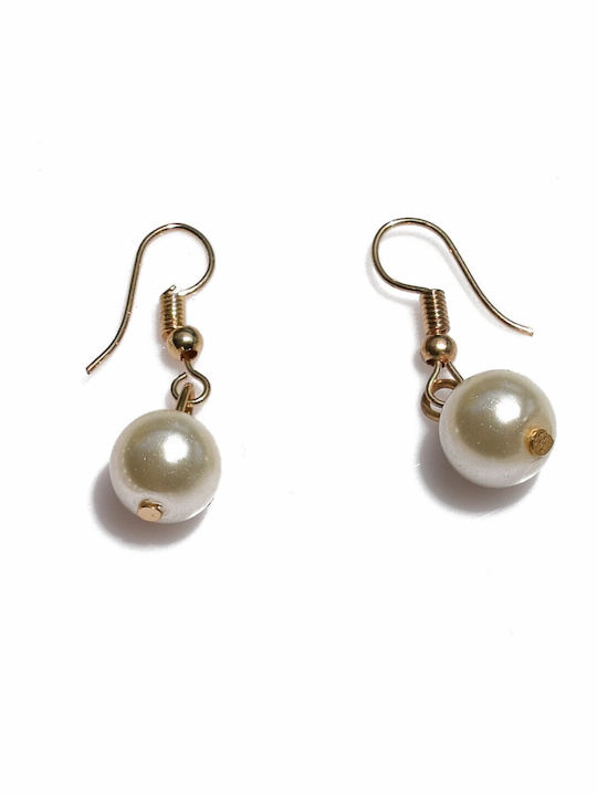 Bizoutaki Set with Necklace & Earrings from Brass with Pearls