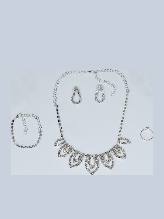 Bizoutaki Set with Earrings , Ring & Bracelet from Brass
