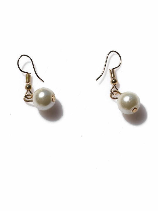 Bizoutaki Set with Necklace & Earrings from Brass with Pearls