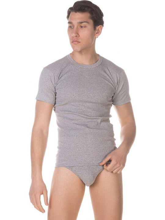 Men's Undershirt Short-sleeved in Gray Color