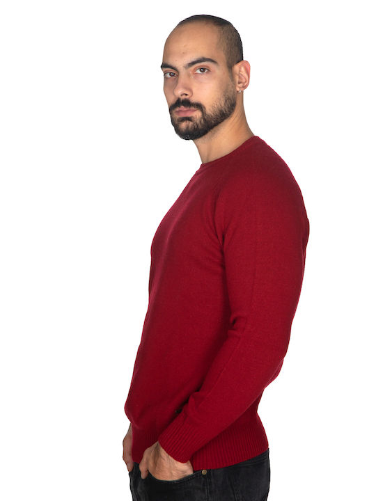 Vera Herren Langarm-Pullover Burgundisch