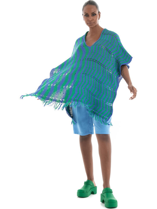 Women's Sweater with V Neckline Green