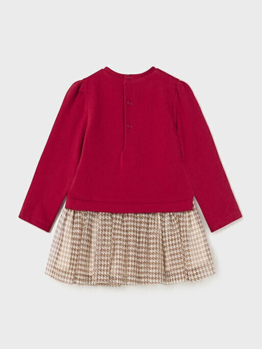 Rochie pentru Copii Mânecă lungă Din tul Set cu Bluză Roșu