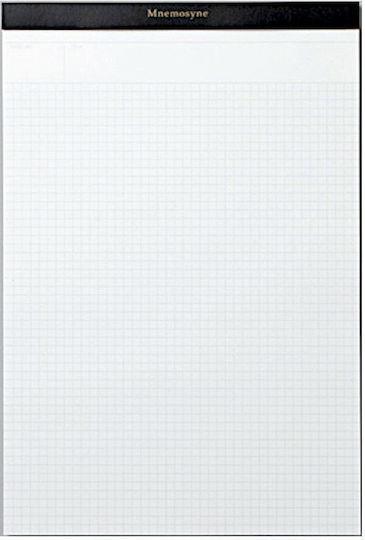 Mnemosyne Notepad Μπλοκ Σημειώσεων Α4 70 Φύλλων Καρέ Μαύρο