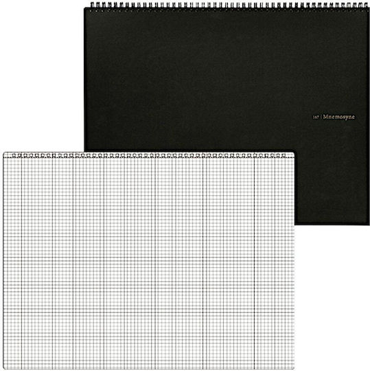Mnemosyne Notepad Блокнот Спирала 70 Листа A3 Квадратни Черен