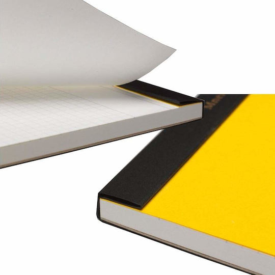 Mnemosyne Notepad Bloc Notes 70 Foi A5 Pătrată cu Elastic și Suport pentru Stilou Negru