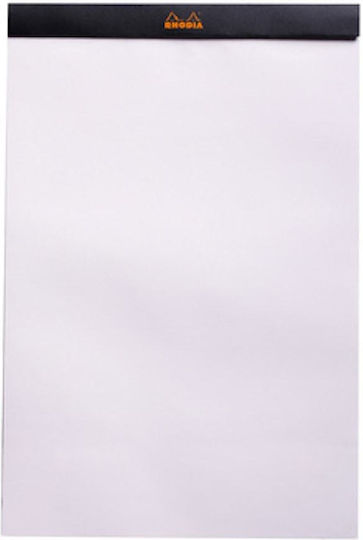 Rhodia Block No19 Σημειωματάριο Α4 80 Φύλλων με Λευκές Σελίδες Μαύρο
