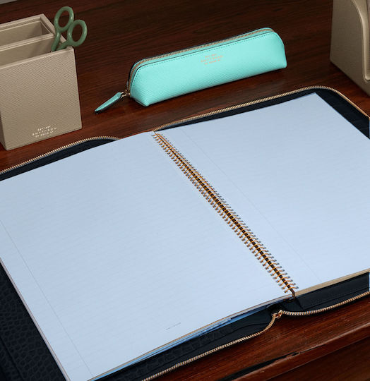 Smythson Σημειωματάριο Α4 Ριγέ Μαύρο