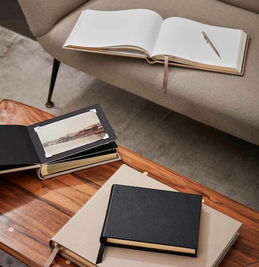 Smythson Σημειωματάριο με Λευκές Σελίδες Μαύρο