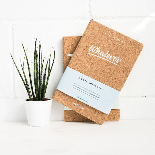 Miss Wood Notebook 80 Sheets A5 with Blank Pages Brown