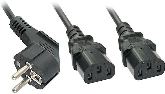Lindy IEC C13 - Schuko Cable 2m Μαύρο 30048