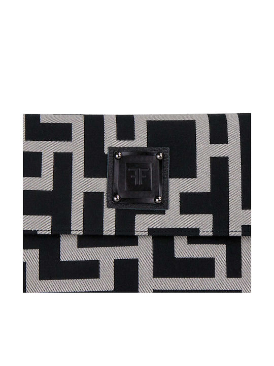 Υφασμάτινη Γυναικεία Τσάντα Ώμου Light Grey Black