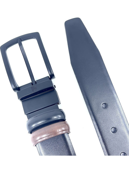 Men's Belt Leather Double Sided BLACK BROWN