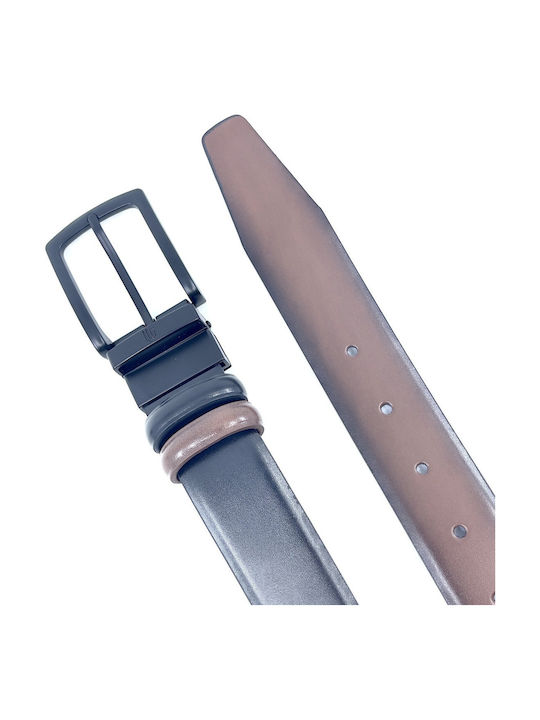 Men's Belt Leather Double Sided BLACK BROWN