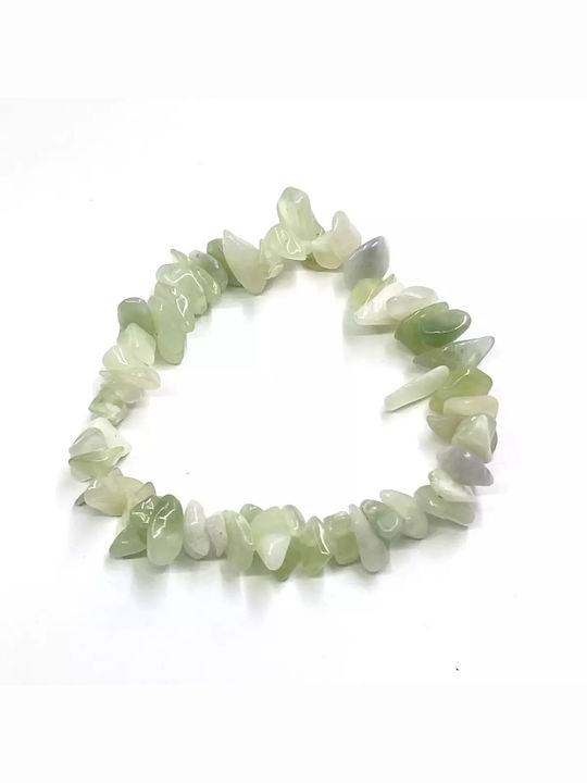 Damen Armband Jade Natural Chips aus Kabel mit Perlen