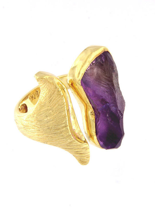 Hios Women's Silver Gold Plated Ring
