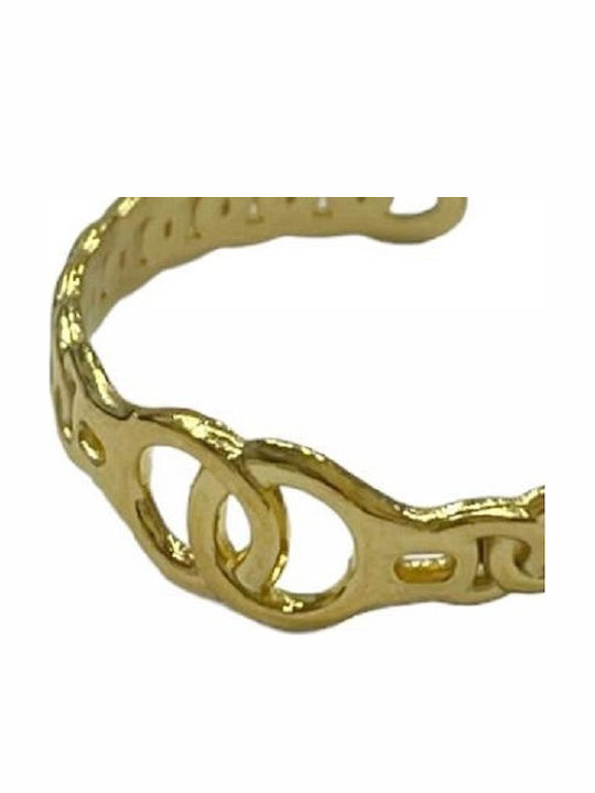 Kostibas Fashion Γυναικείο Δαχτυλίδι από Ατσάλι Επιχρυσωμένο