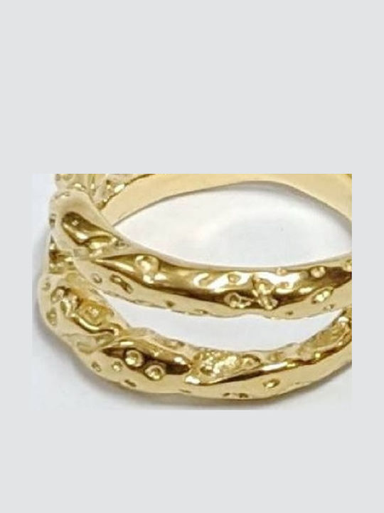 Kostibas Fashion Γυναικείο Δαχτυλίδι από Ατσάλι Επιχρυσωμένο