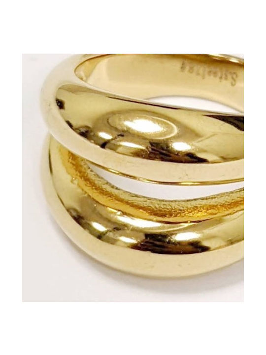 Kostibas Fashion Ring made of Steel Gold Plated