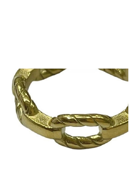 Kostibas Fashion Γυναικείο Δαχτυλίδι από Ατσάλι Επιχρυσωμένο