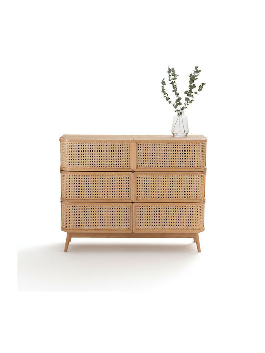 Wooden Chest of Drawers with 6 Drawers 120x42x95cm