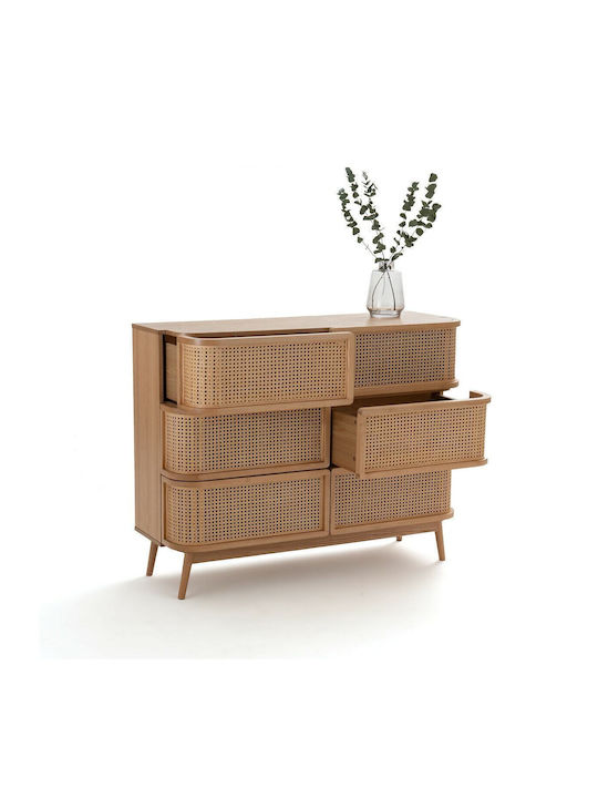 Wooden Chest of Drawers with 6 Drawers 120x42x95cm