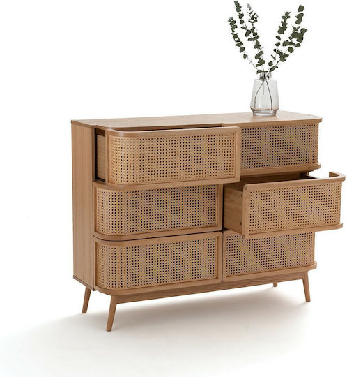 Wooden Chest of Drawers with 6 Drawers 120x42x95cm