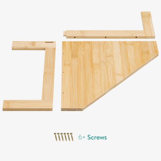 Ъглово Стенно Рафт Бежов 30x30x15см