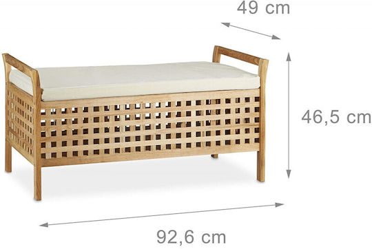 Taburet Cu Spațiu De Depozitare Din Lemn Bej 46.5x92.6x49cm