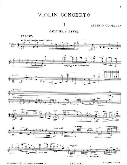 Boosey & Hawkes Ginastera Violin Concerto Sheet Music for String Instruments / Orchestra / Violin