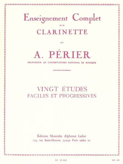 Alphonse Leduc Perier 20 Etudes Faciles & Progressives за Вятърни инструменти