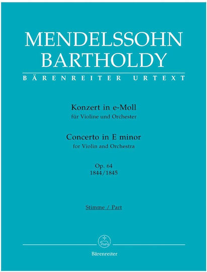 Barenreiter Mendelssohn Concerto Sheet Music for String Instruments / Orchestra / Violin